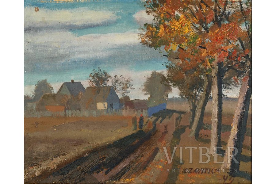 Завицкис Матисс (1911–1988), Сельский пейзаж, 1949 г., холст, масло, 48 x 60 см